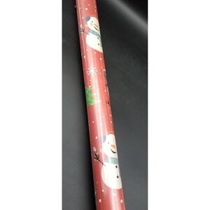 Vintage Christmas Holiday Wrapping Paper Snowman Lights Flake USA Sealed 120sqft